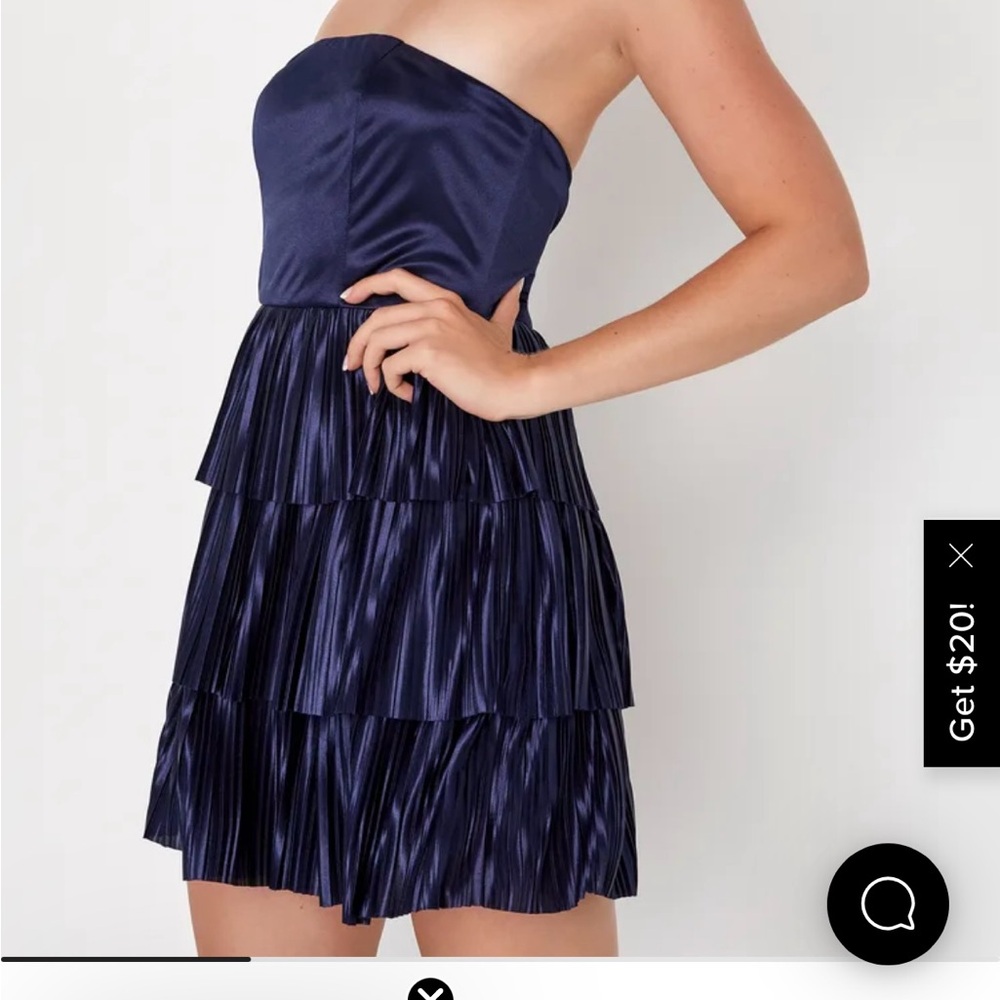 Lulu's Midnight Blue/ navy Strapless Dress